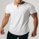 M's Kinetic Curved Hem Henley Muscle Fit